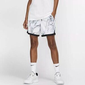 NWT - Nike Dri-FIT Marble Print White Standard Fit Basketball Shorts (Size M)